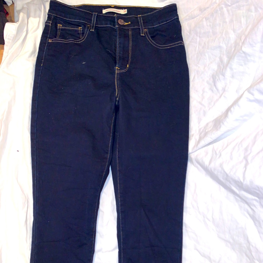 Levi dark denim mile high jean